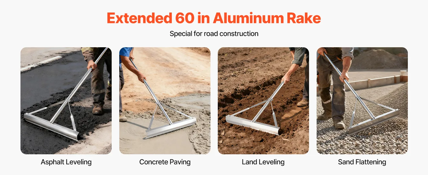 VEVOR Landscape Rake 20 inch 60 inch overview