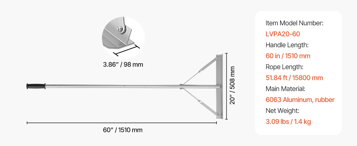 VEVOR Landscape Rake 20 inch 60 inch feature 5