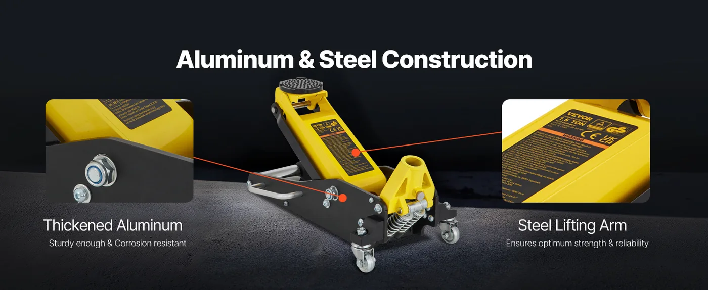 VEVOR Floor Jack 1.5 Ton Heavy-Duty Structure