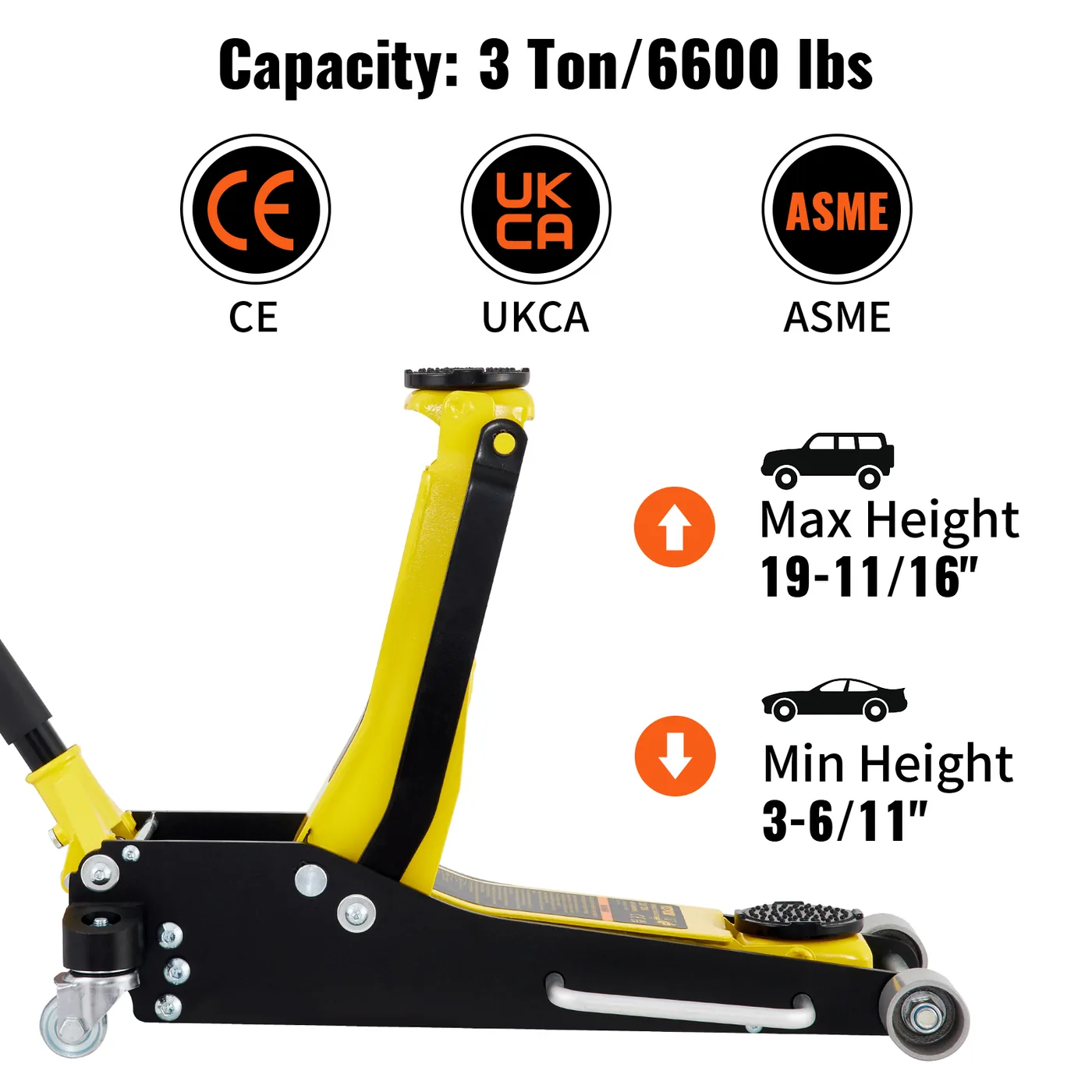 VEVOR Floor Jack 3 Ton Powerful Capacity
