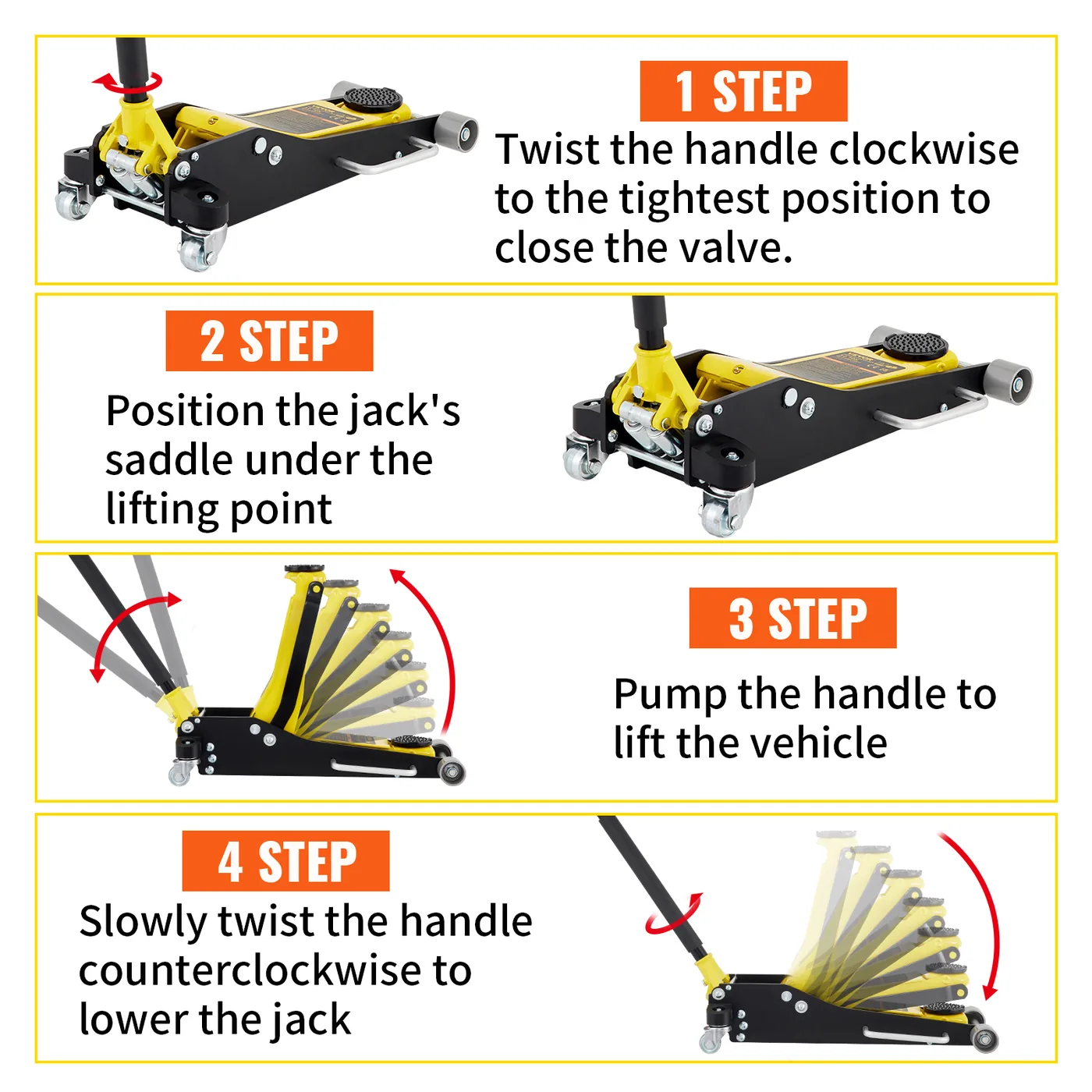 VEVOR Floor Jack 3 Ton Easy to Operate