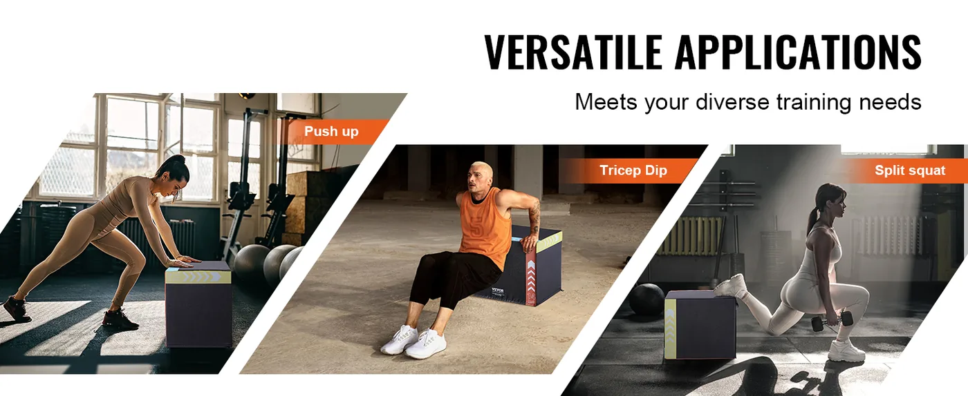 VEVOR 3 in 1 Plyometric Jump Box 16 x 14 x 12 inch Recycled feature 2