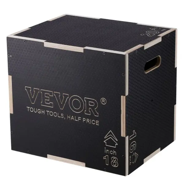 VEVOR 3 in 1 Plyometric Jump Box 20 x 18 x 16 inch Wooden Bo product image 1