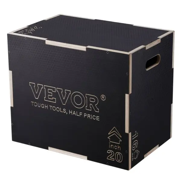 VEVOR 3 in 1 Plyometric Jump Box 24 x 20 x 16 inch Wooden Bo product image 1