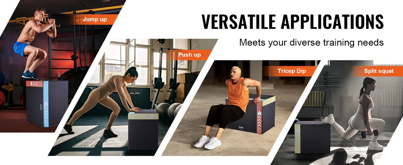 VEVOR 3 in 1 Plyometric Jump Box 30 x 24 x 20 inch Recycled feature 2