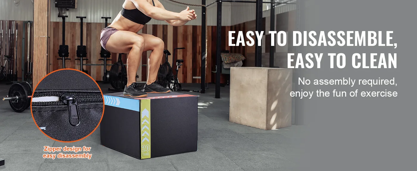 VEVOR 3 in 1 Plyometric Jump Box 30 x 24 x 20 inch Foam feature 3