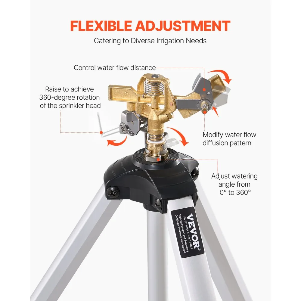 VEVOR Impact Sprinkler on Tripod Base 1 PC-50in-Grey product image 4