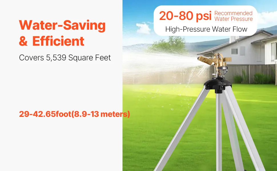 VEVOR Impact Sprinkler on Tripod Base 1 PC-50in-Grey overview