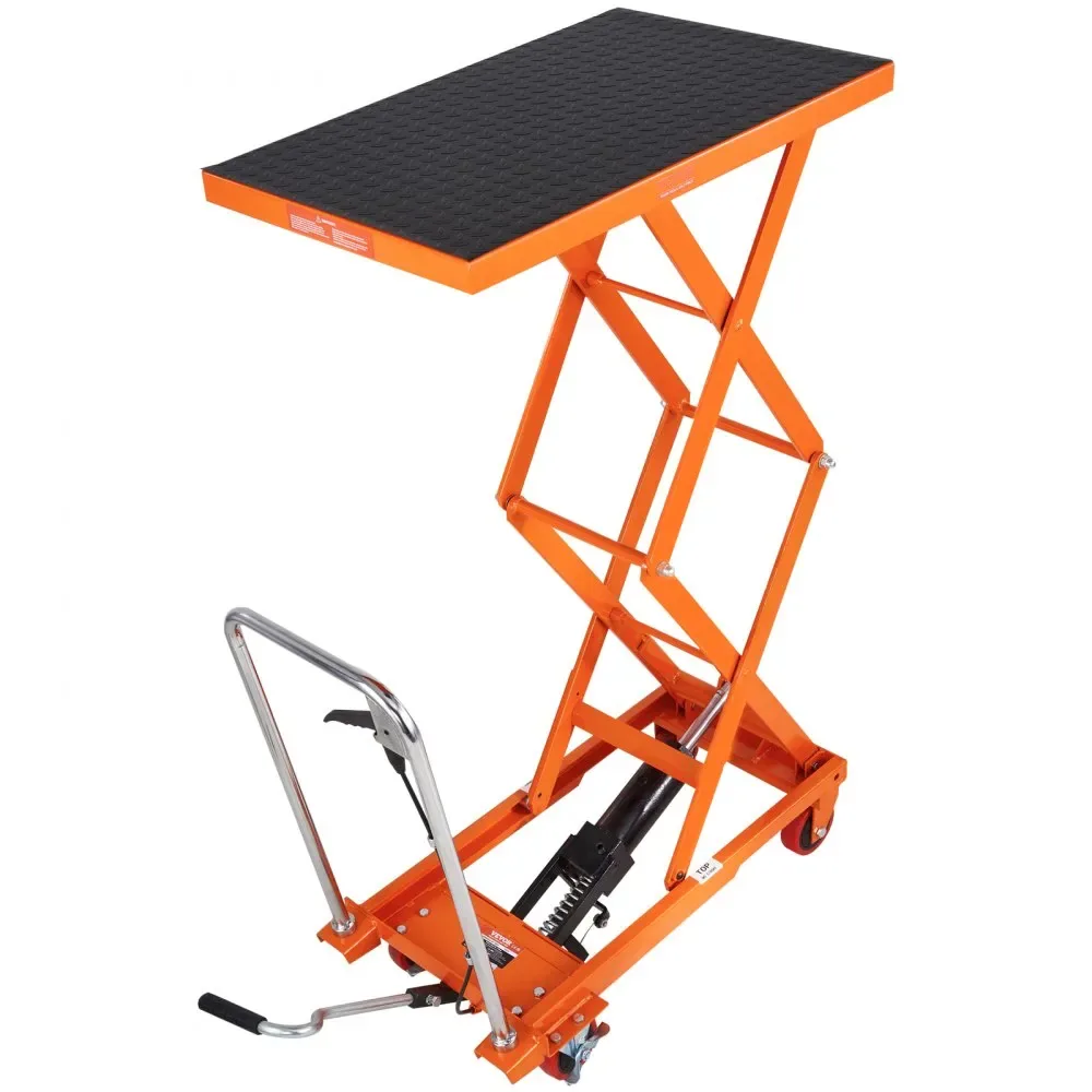 VEVOR Hydraulic Lift Table Cart Orange Double Scissor 330 lb product image 9