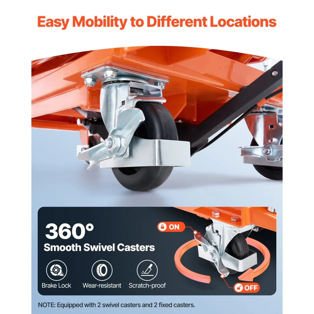 VEVOR Hydraulic Lift Table Orange Double Scissor 500 lbs product image 4