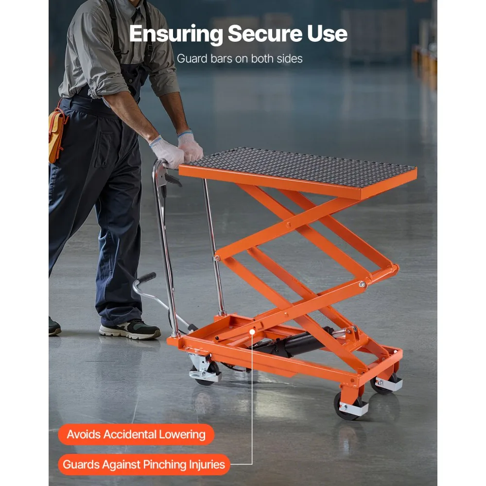 VEVOR Hydraulic Lift Table Orange Double Scissor 500 lbs product image 5