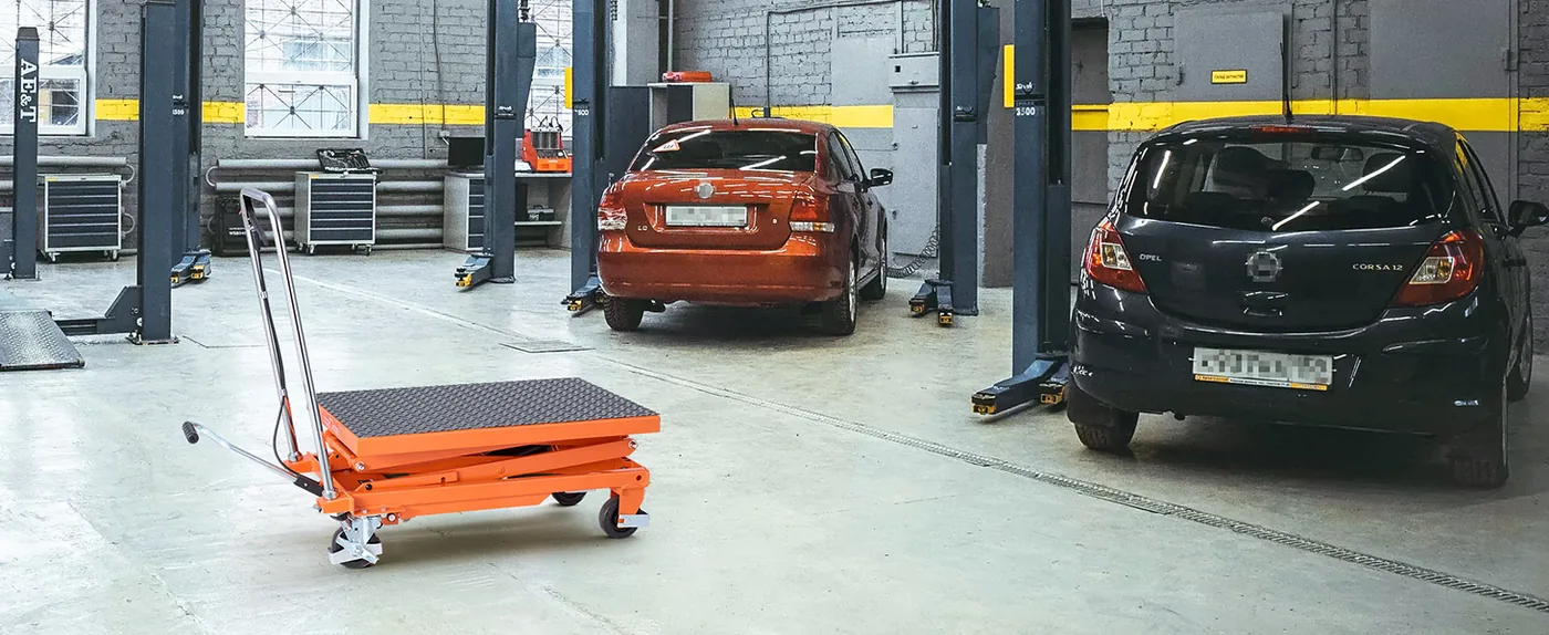 VEVOR Hydraulic Lift Table Orange Double Scissor 500 lbs Repair Garage