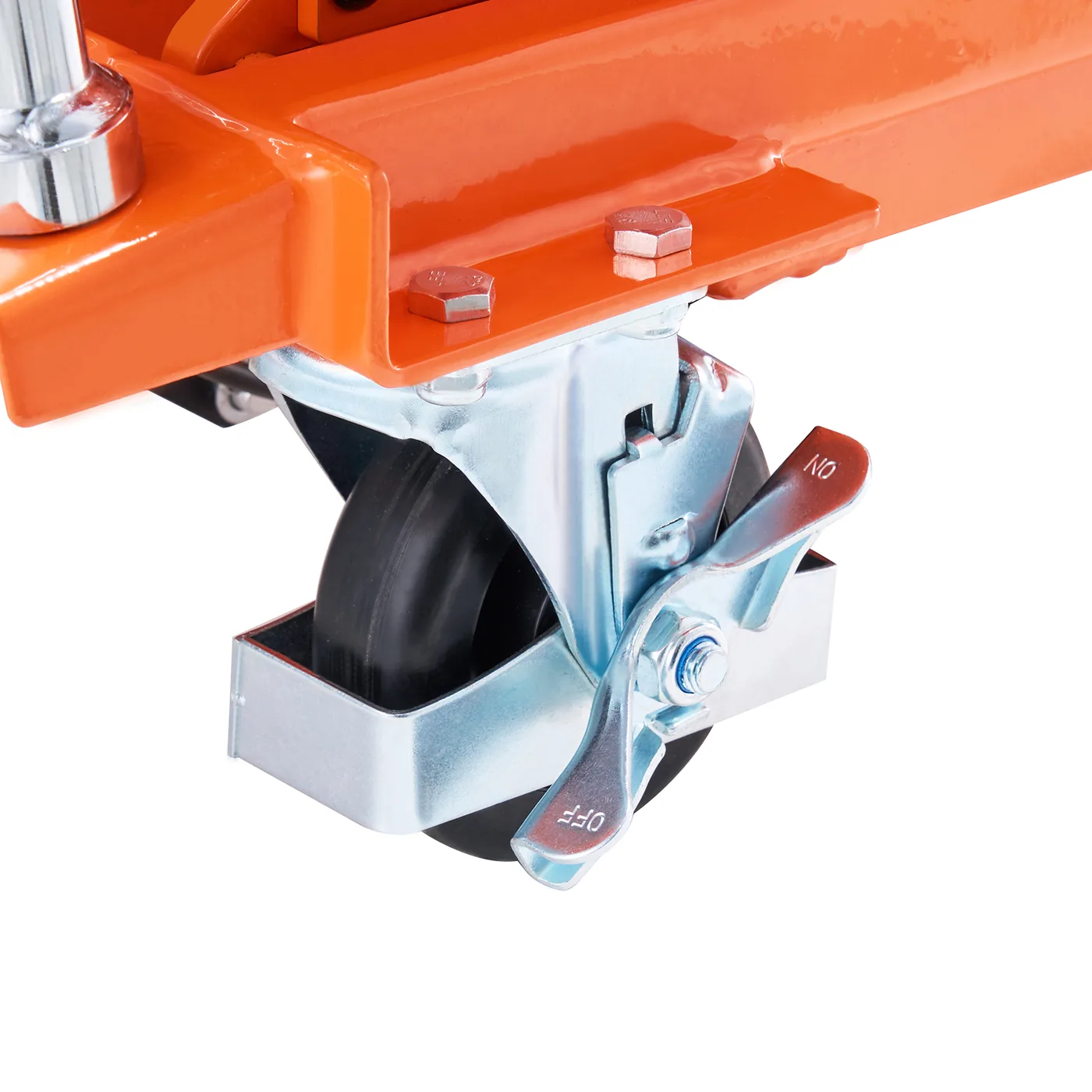 VEVOR Hydraulic Lift Table Orange Double Scissor 500 lbs 4 in Smooth, Wear-resistant PU Casters