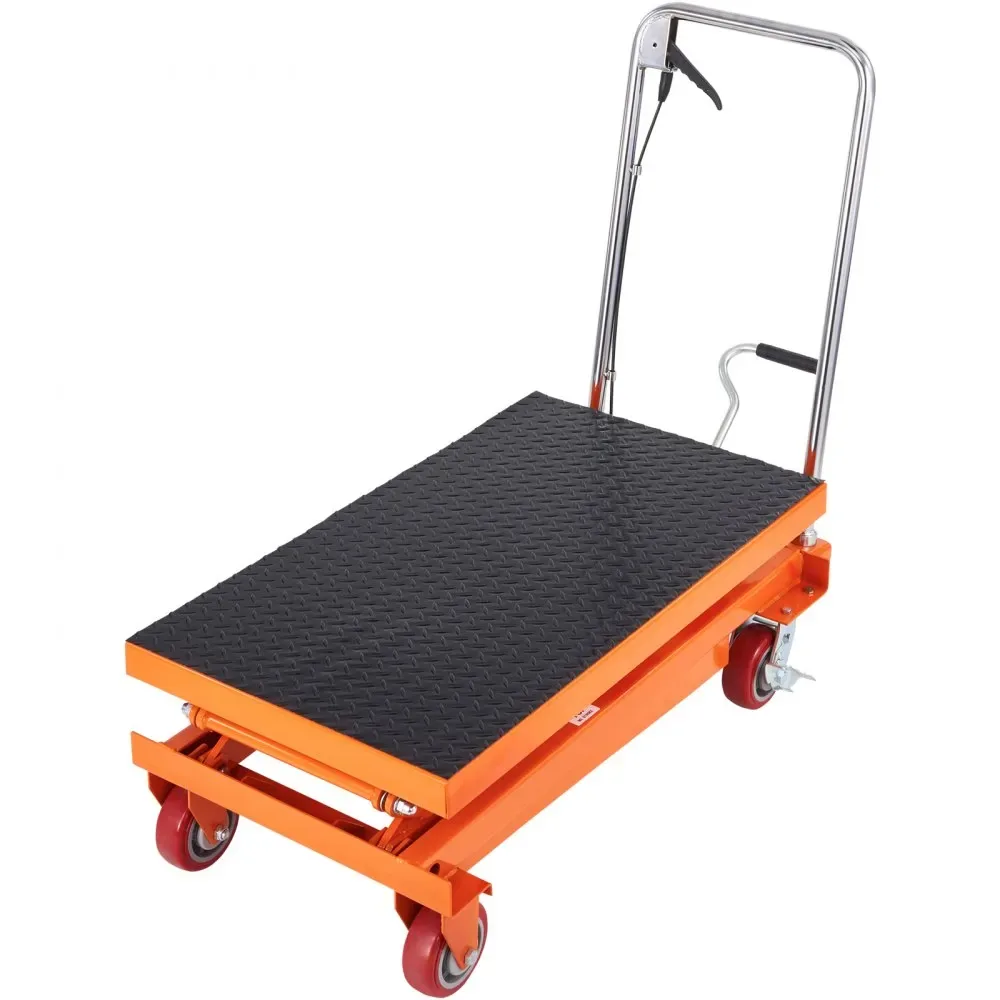 VEVOR Hydraulic Lift Table Cart Orange Double Scissor 770 lb product image 9