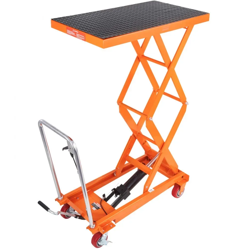 VEVOR Hydraulic Lift Table Cart Orange Double Scissor 770 lb product image 11