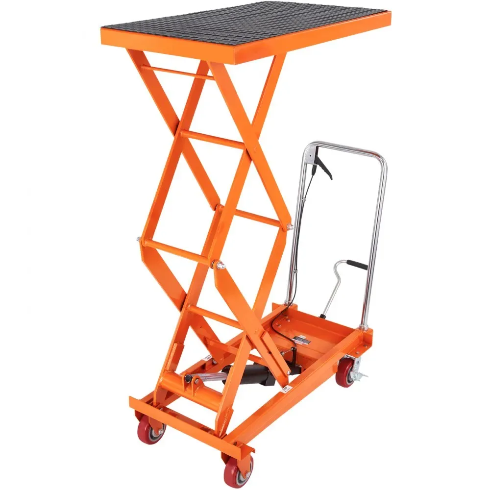 VEVOR Hydraulic Lift Table Cart Orange Double Scissor 770 lb product image 12
