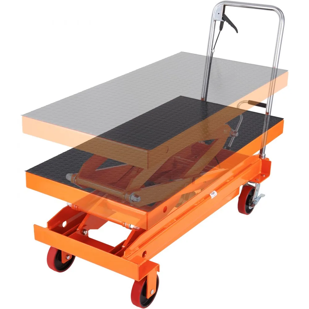 VEVOR Hydraulic Lift Table Cart Orange Double Scissor 1760 l product image 1