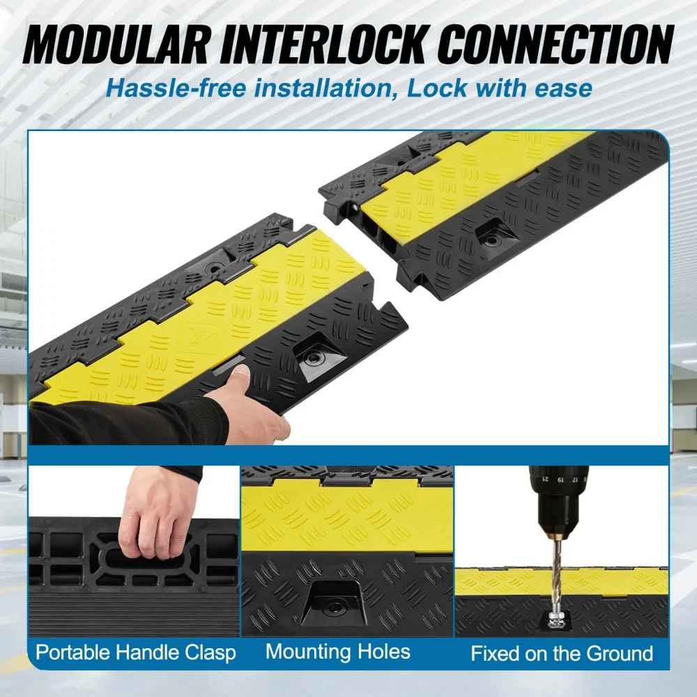 2 channel cable protector ramp dimensions