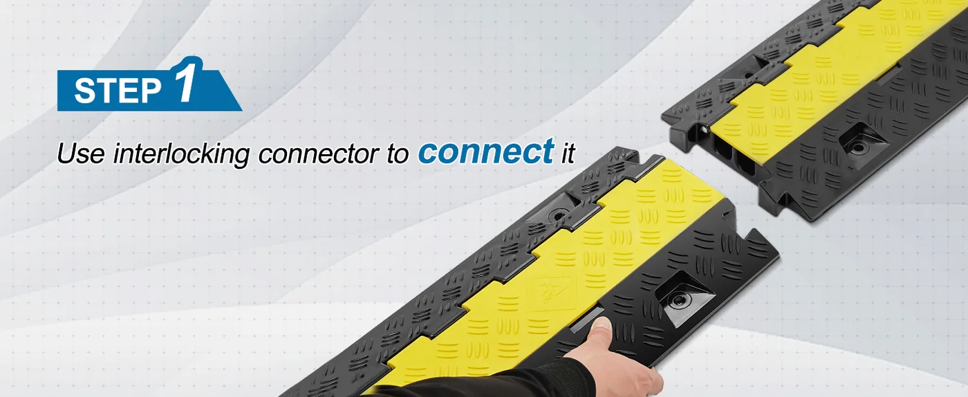 VEVOR 1 Pack 2 Channel Cable Protector Ramp 22,000 lbs Step 1