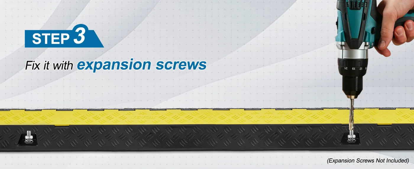 VEVOR 1 Pack 2 Channel Cable Protector Ramp 22,000 lbs Step 3