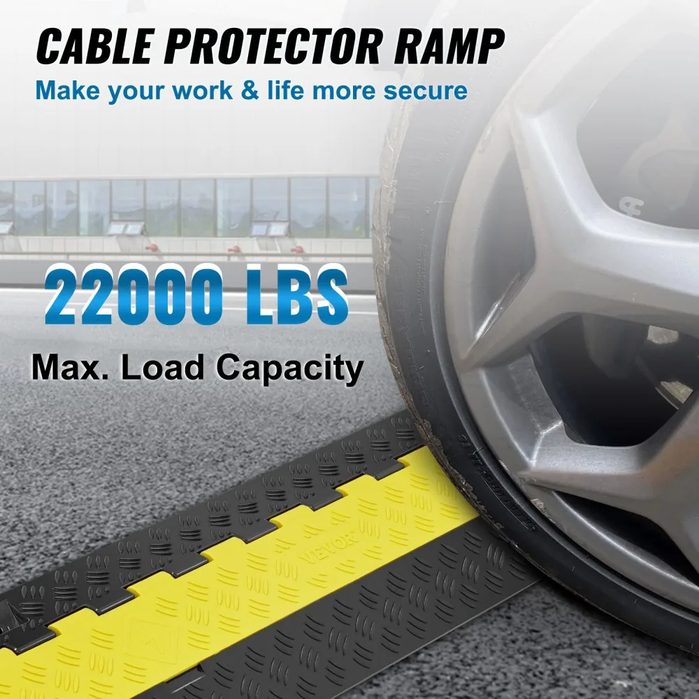 2 channel cable protector ramp on driveway with vehicle