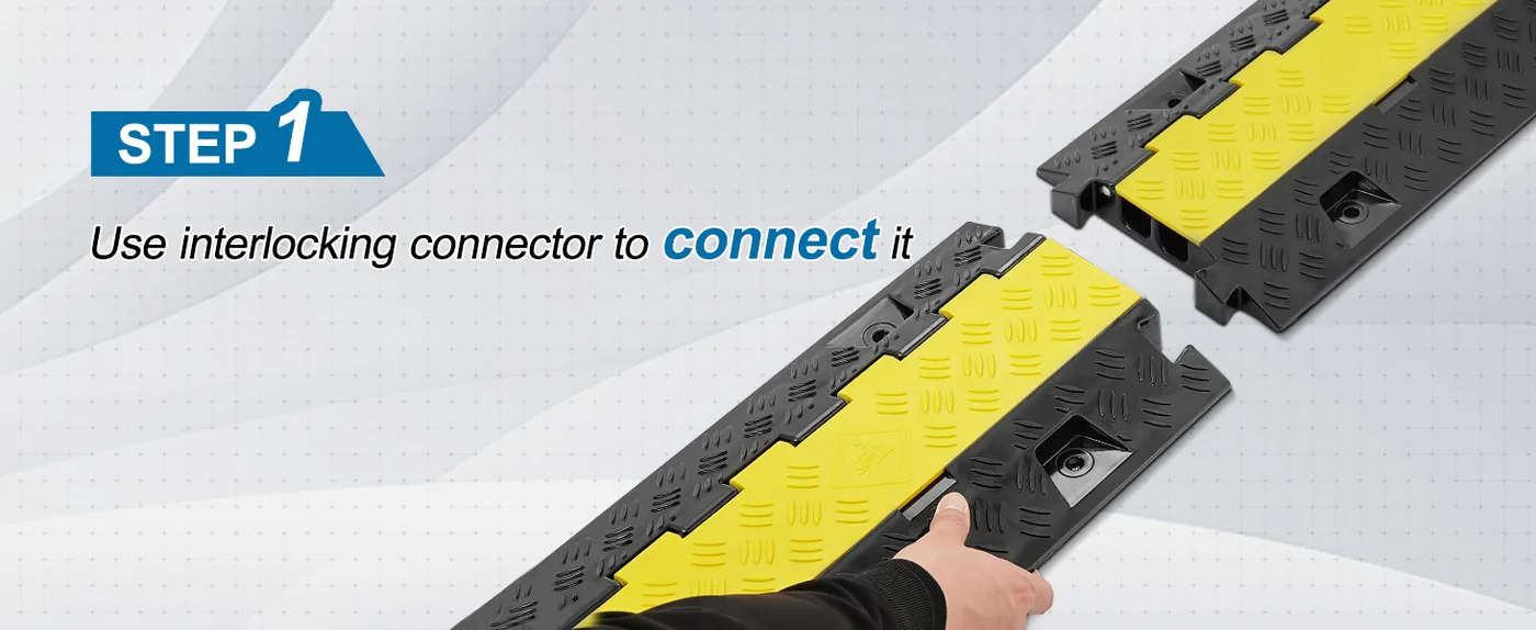 VEVOR 5 Pack 2 Channel Cable Protector Ramp 22,000 lbs Step 1