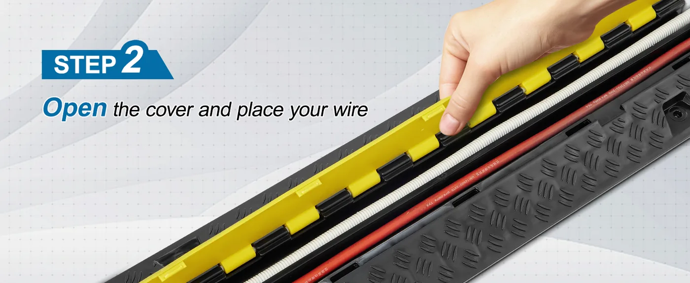 VEVOR 5 Pack 2 Channel Cable Protector Ramp 22,000 lbs Step 2