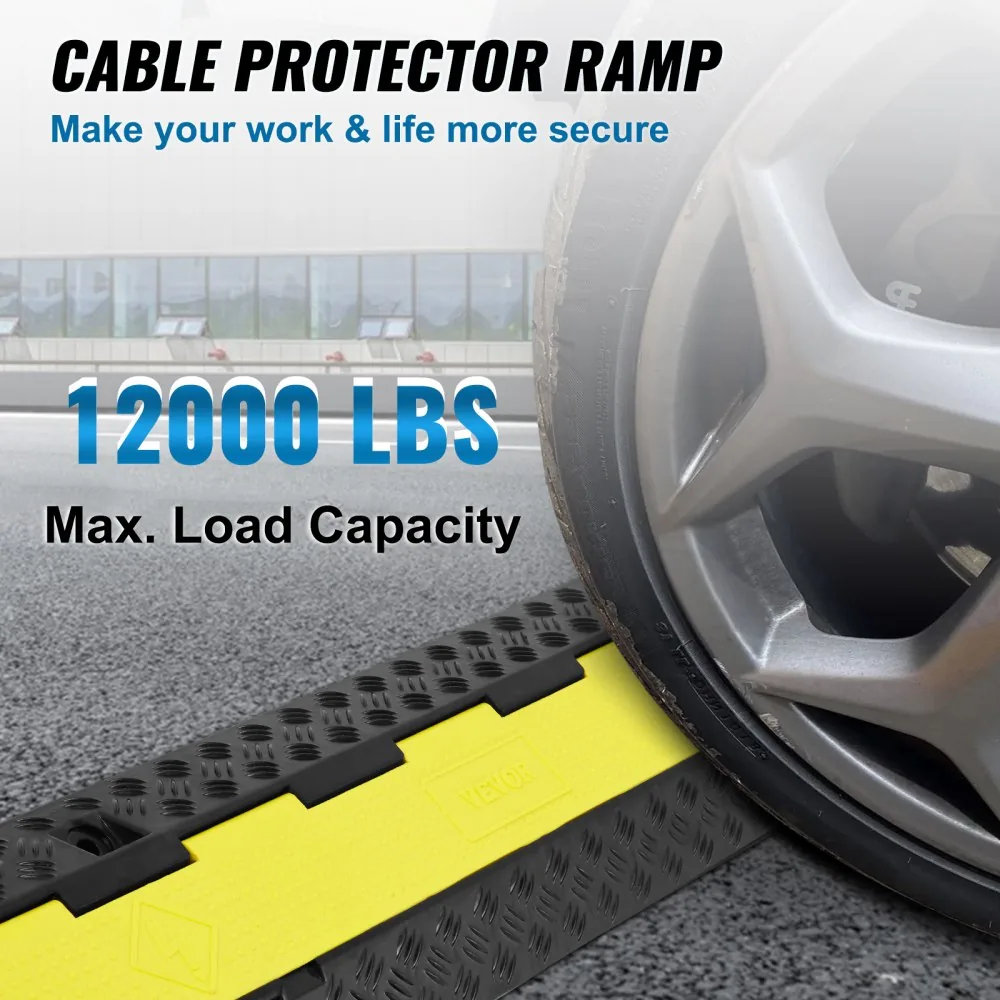 2 channel cable protector ramp on driveway with vehicle