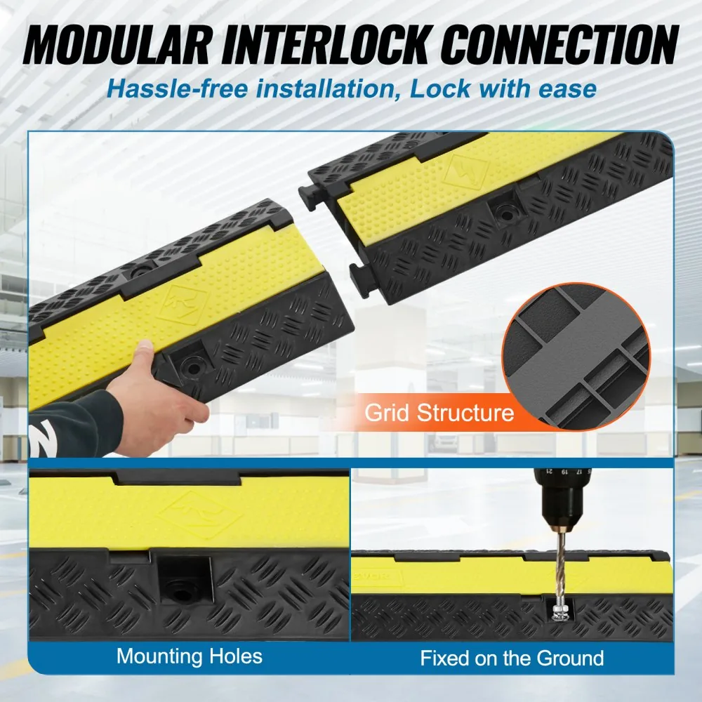 2 channel cable protector ramp dimensions