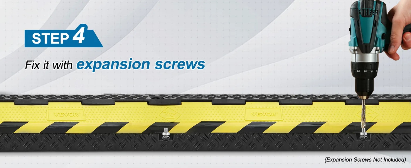 VEVOR 3 Pack 2 Channel Cable Protector Ramp 12,000 lbs Step 4