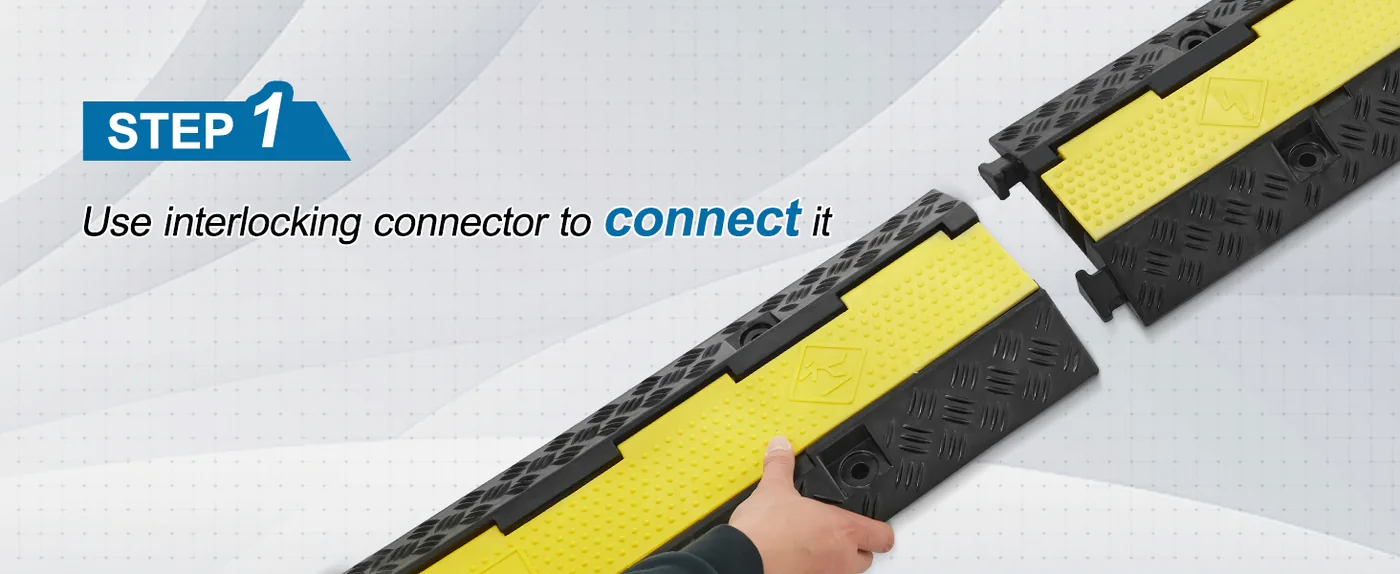 VEVOR 5 Pack 2 Channel Cable Protector Ramp 12,000 lbs Step 1