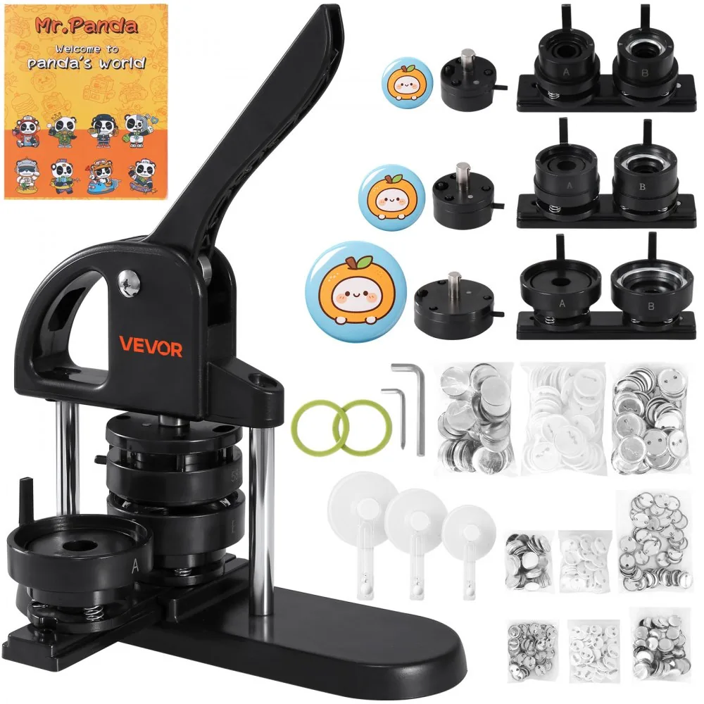 VEVOR Button Maker 1"&1.25"&2.25" Black 300 Pcs product image 1