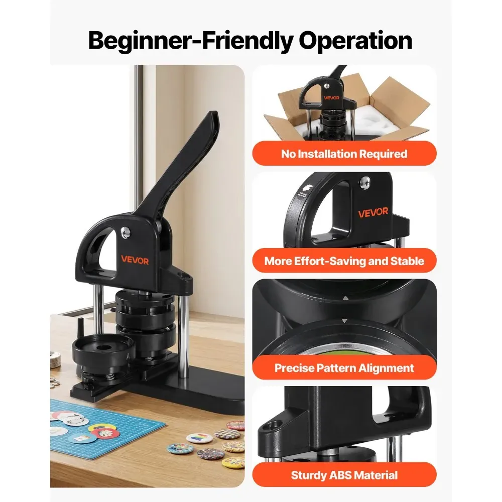 VEVOR Button Maker 1"&1.25"&2.25" Black 300 Pcs product image 4