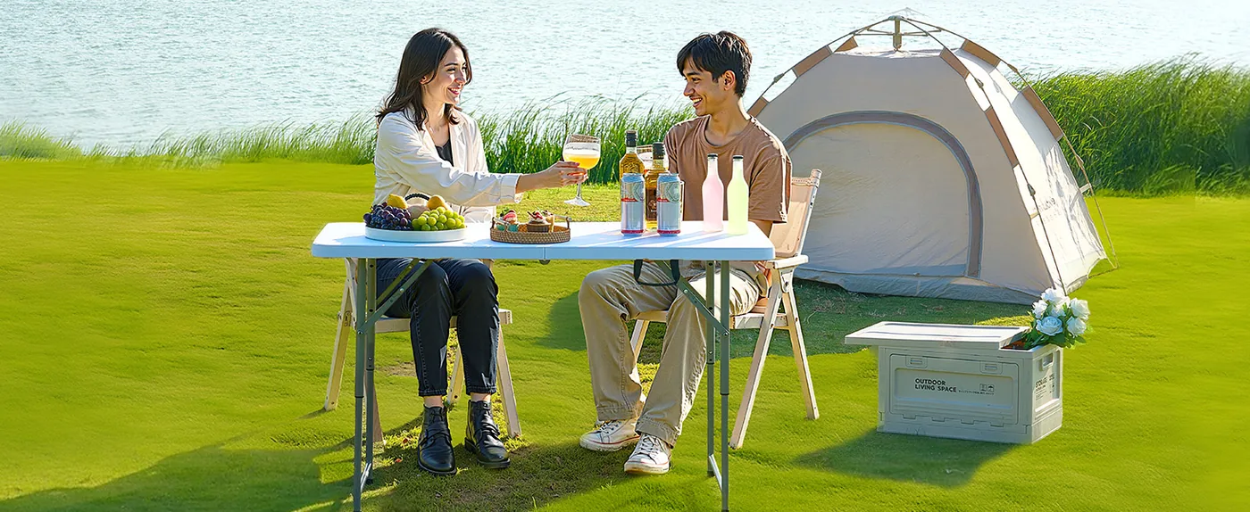 VEVOR Folding Table 4 ft White Camping