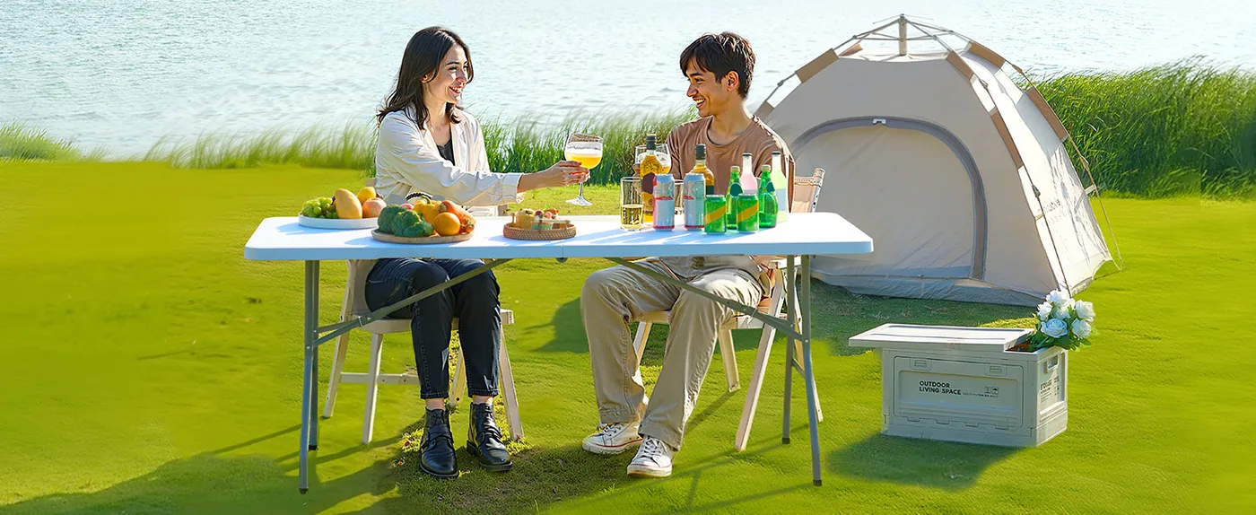 VEVOR Folding Table 6 ft White Camping