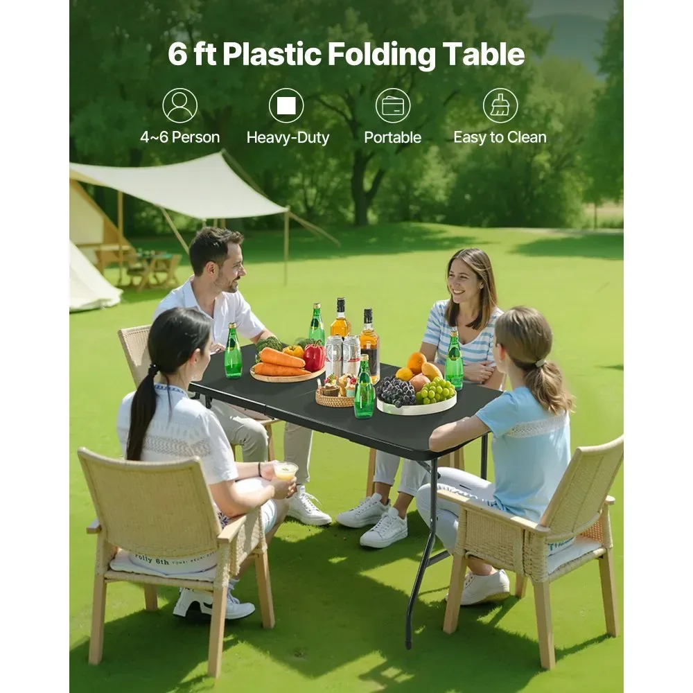 VEVOR Folding Table 6 ft Black product image 2