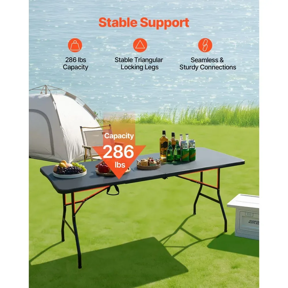 VEVOR Folding Table 6 ft Black product image 3