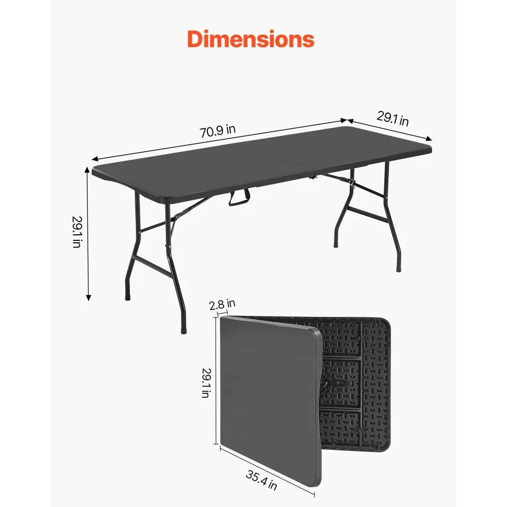 VEVOR Folding Table 6 ft Black product image 4