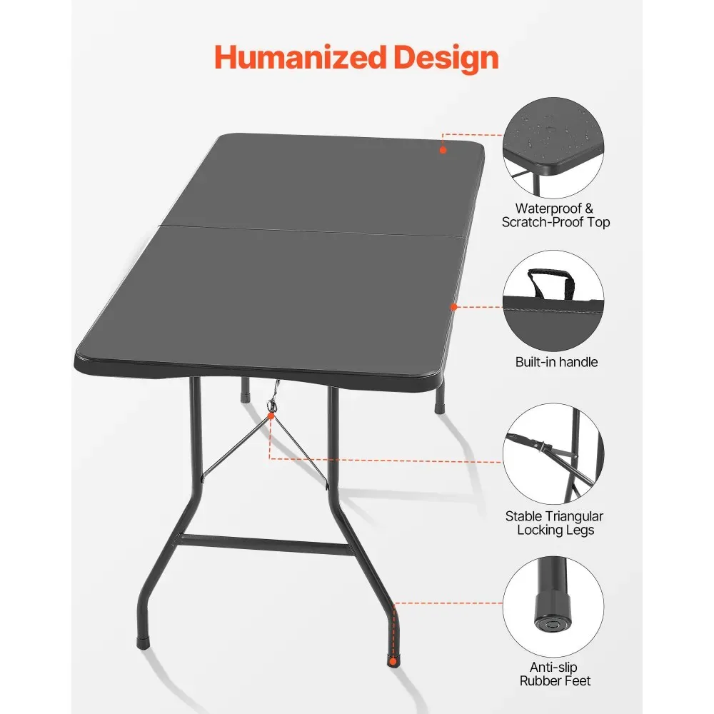 VEVOR Folding Table 6 ft Black product image 6