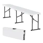 VEVOR Plastic Folding Bench White 1 PCS product image 1