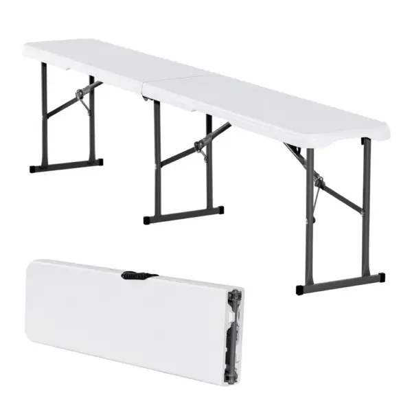 VEVOR Plastic Folding Bench White 1 PCS product image 1