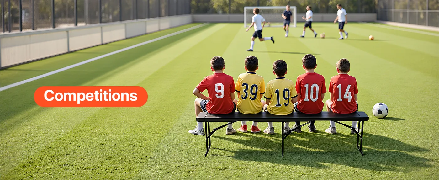VEVOR Plastic Folding Bench Black 2 PCS Competitions