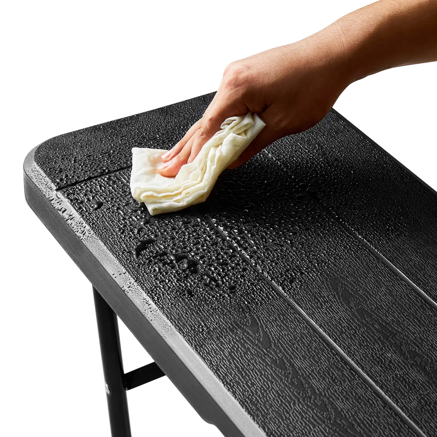 VEVOR Plastic Folding Bench Black 2 PCS Easy to Clean