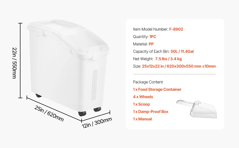 VEVOR Rice Storage Container 1 pcs 50L feature 5