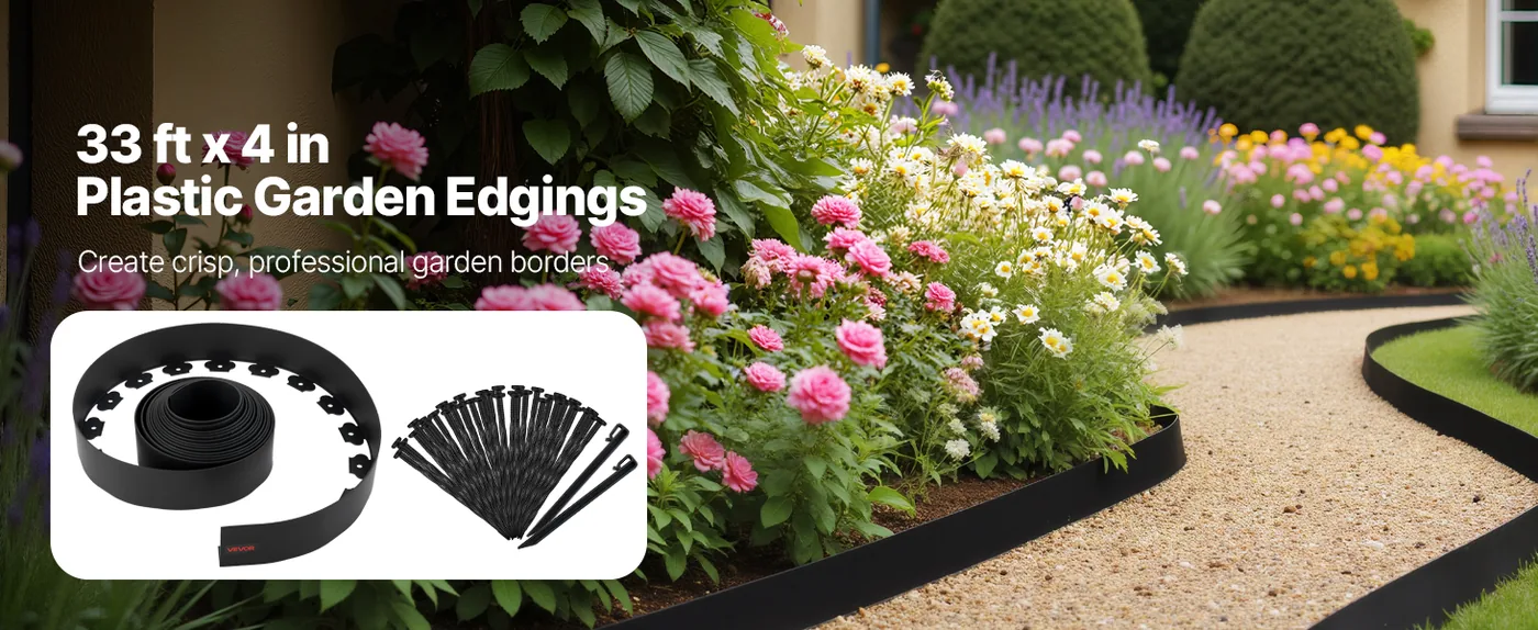 VEVOR Landscape Edging 4 inch x 33 ft overview