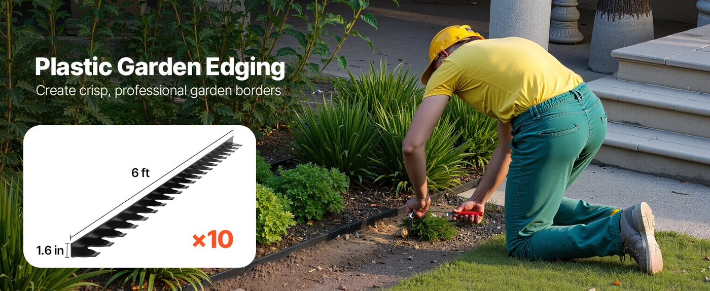 VEVOR Landscape Edging Border 1.6 inch x 6 ft 60 ft overview