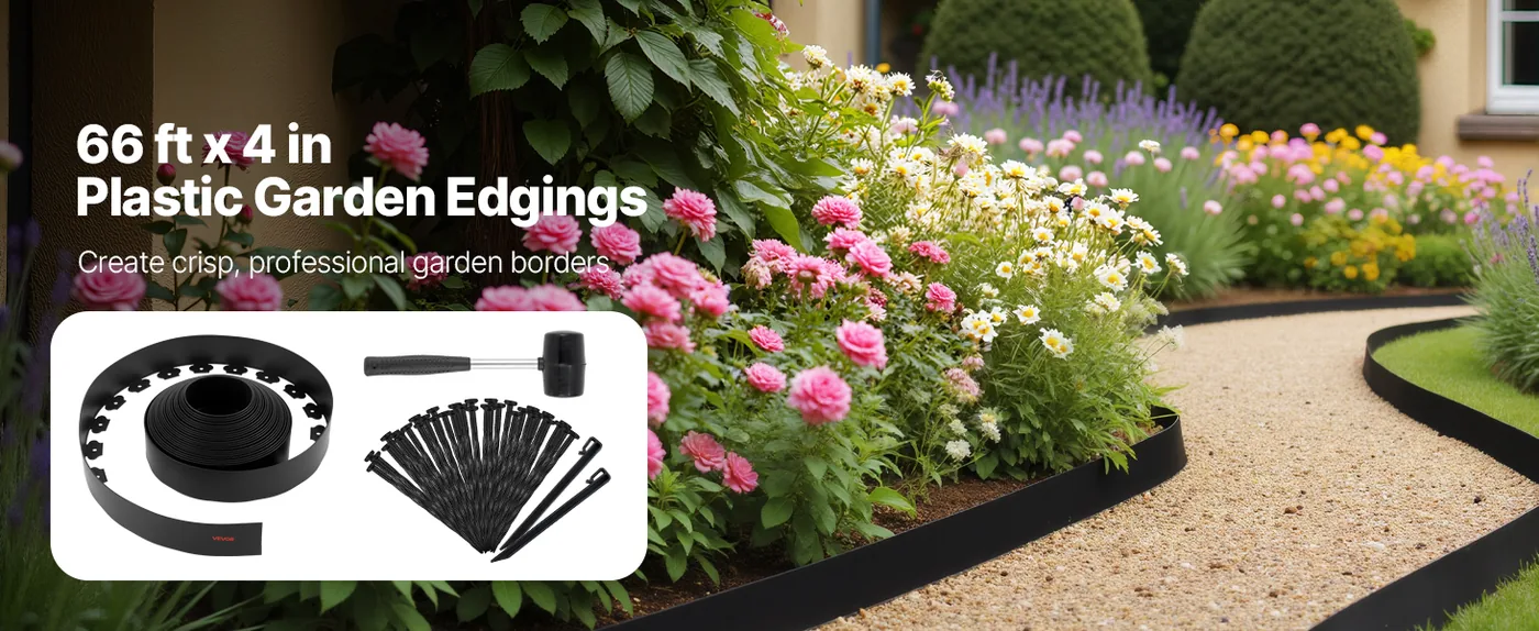 VEVOR Landscape Edging 4 inch x 66 ft overview