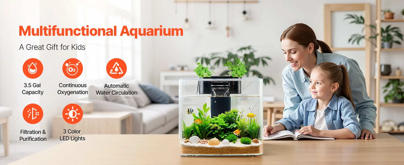 VEVOR Fish Tank Aquarium Arch & 3.5 gal overview