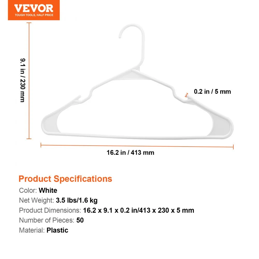 VEVOR Hangers White - Plastic product image 7