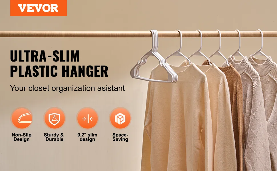 VEVOR Hangers White - Plastic overview